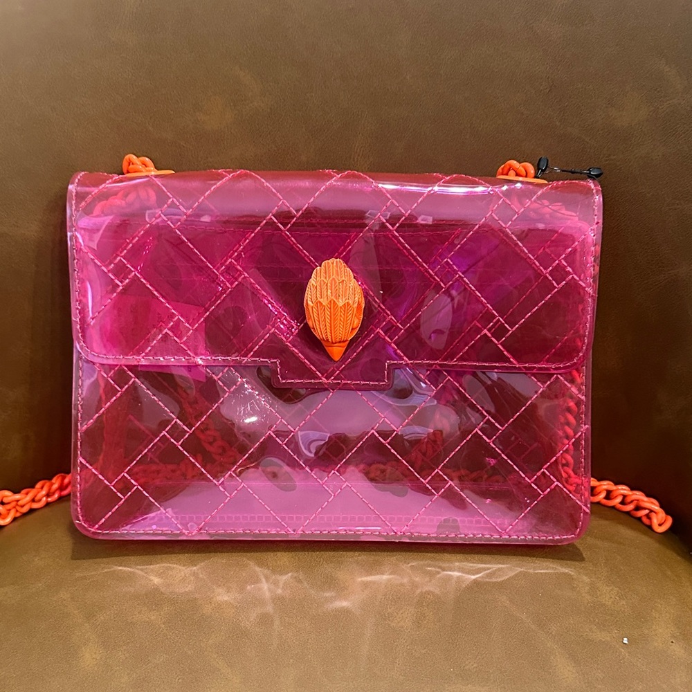 Kurt Geiger Pink/Orange Clear Stadium/Concert Bag.